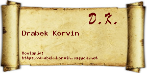 Drabek Korvin névjegykártya